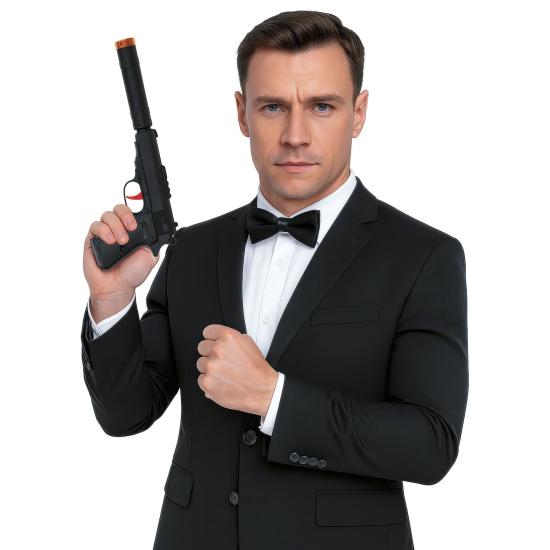 Pistola de brinquedo com silenciador (25 cm)