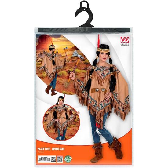 Poncho indiano com franjas