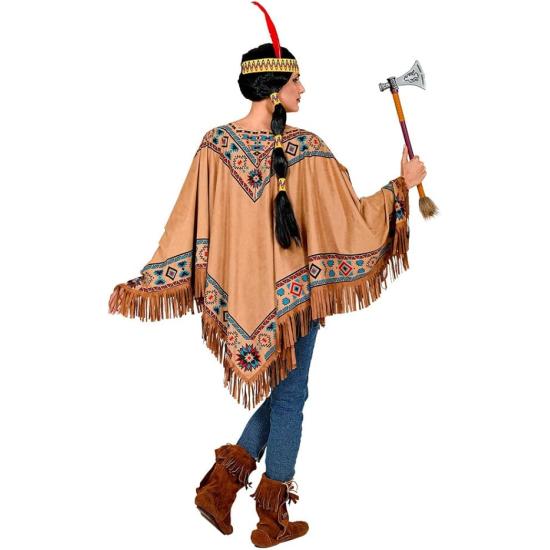 Poncho indiano com franjas