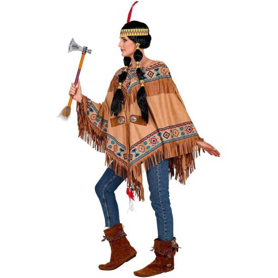 Poncho indiano com franjas
