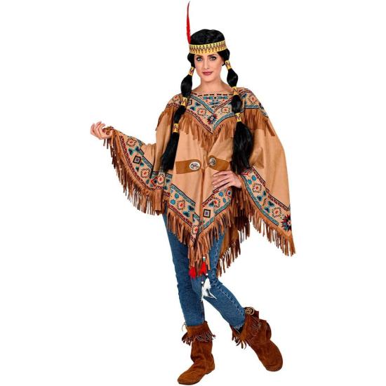 Poncho indiano com franjas