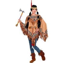 Poncho indiano com franjas