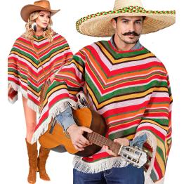 Poncho de algodão mexicano para fantasia unissex tamanho único