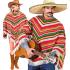 Poncho de algodão mexicano para fantasia unissex tamanho único
