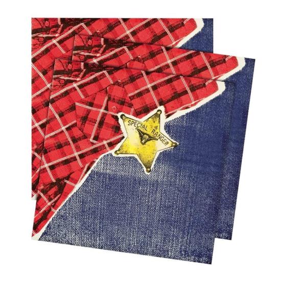 Conjunto de 12 guardanapos do Velho Oeste 33 x 33 cm