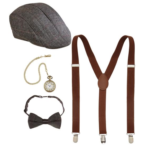 Conjunto de acessórios dos anos 20 com 4 peças