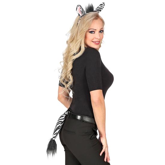 Conjunto de orelhas e cauda de zebra - acessório de fantasia