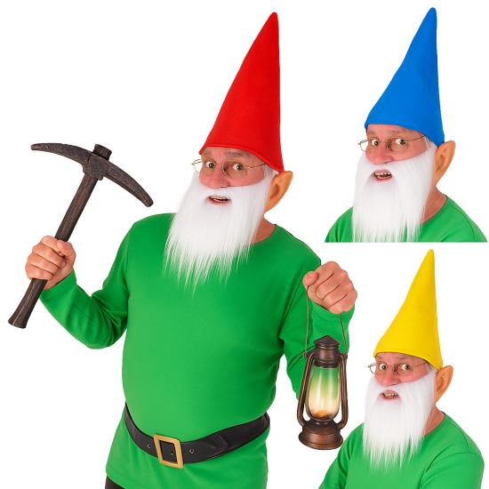 Conjunto de chapéu, barba e orelhas para anões adultos