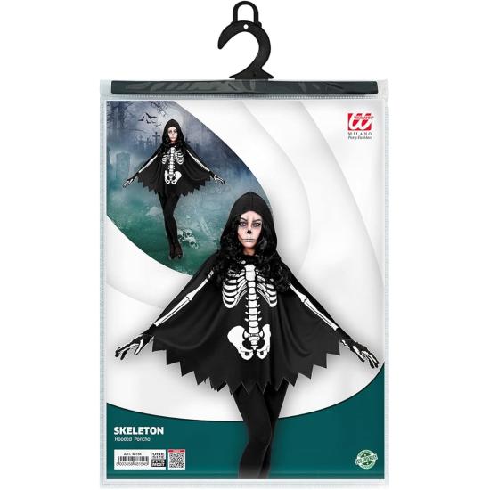 SKELETON – Poncho com capuz e estampa de osso