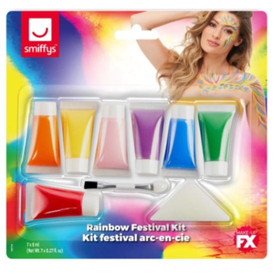 Conjunto 7 cores Make-Up FX, Rainbow com acessórios