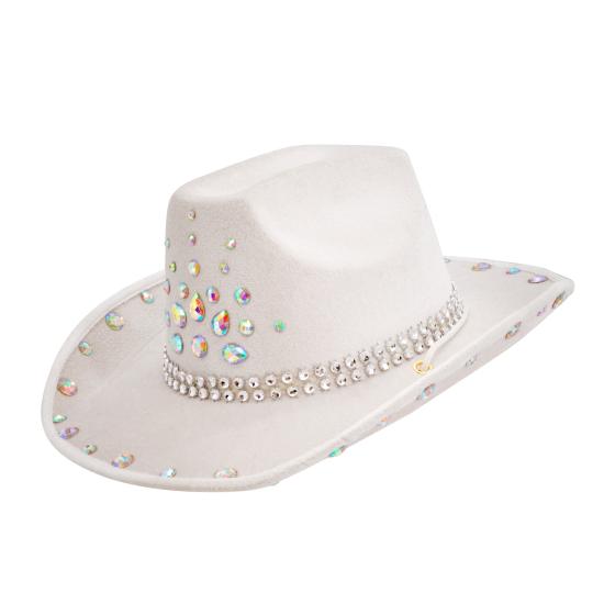 Chapéu de Cowboy com Strass para Festa ou Fantasia – Adulto Unissex