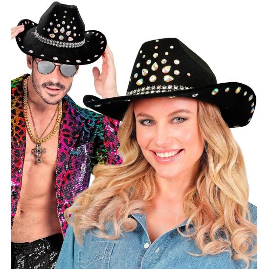 Chapéu de Cowboy com Strass para Festa ou Fantasia – Adulto Unissex