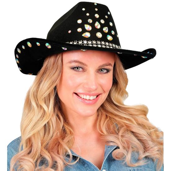 Chapéu de Cowboy com Strass para Festa ou Fantasia – Adulto Unissex