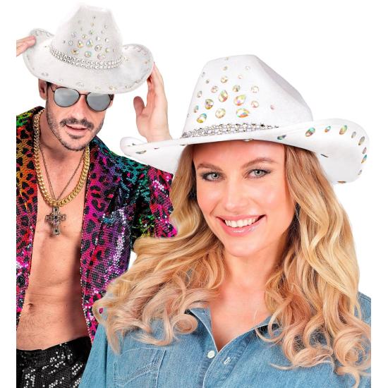 Chapéu de Cowboy com Strass para Festa ou Fantasia – Adulto Unissex