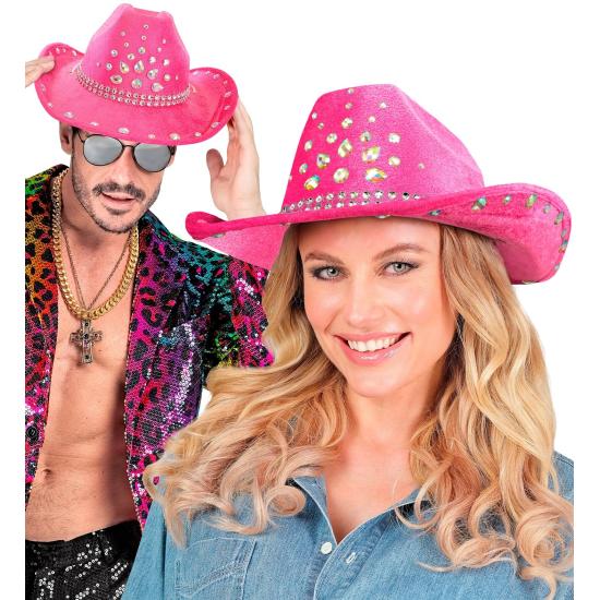 Chapéu de Cowboy com Strass para Festa ou Fantasia – Adulto Unissex