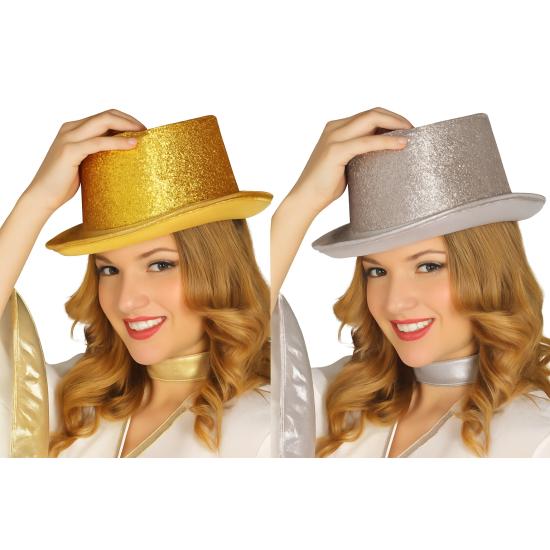 Chapéu Alto Brilhante – Dourado ou Prateado (Adulto)