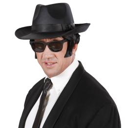 Chapéu gangster adulto de cetim preto