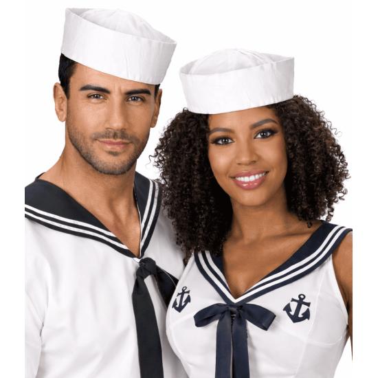 Chapéu de marinheiro branco para adulto