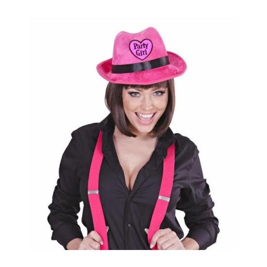 Chapéu de festa de veludo rosa para meninas.