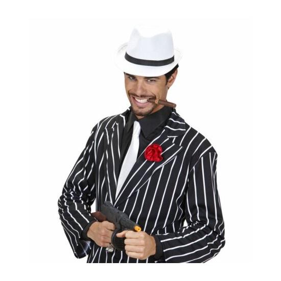 Chapéu dos anos 1920, preto, com miçangas e flor