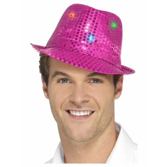 Chapéu de lantejoulas com Led