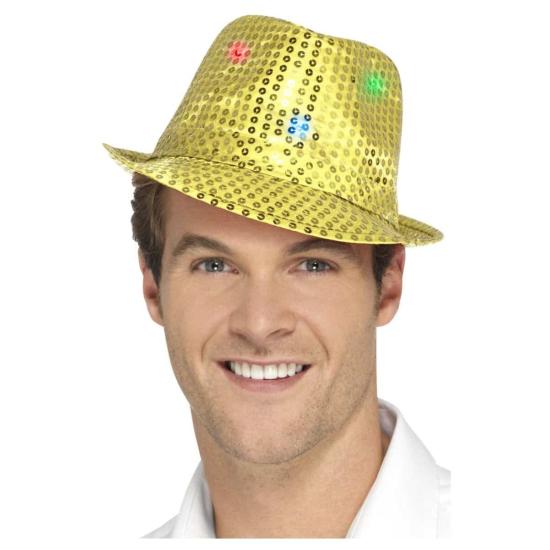 Chapéu de lantejoulas com Led