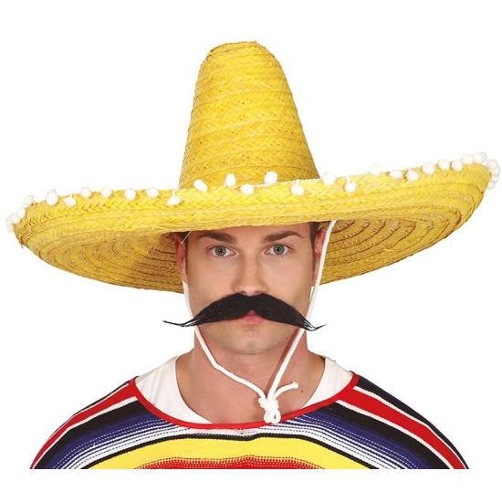 Chapéu de palha mexicano 60 cms Amarelo Chapéu de palha mexicano 60 cms Amarelo