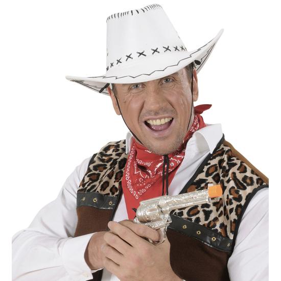 Chapéu de cowboy em camurça branca