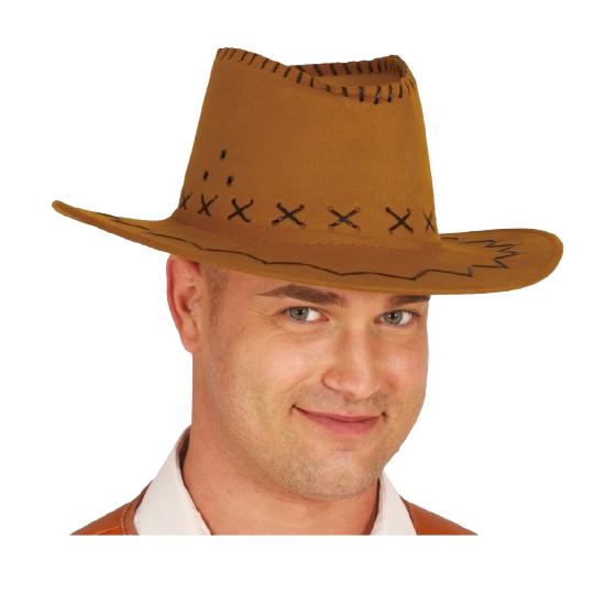 Chapéu de cowboy em camurça marrom