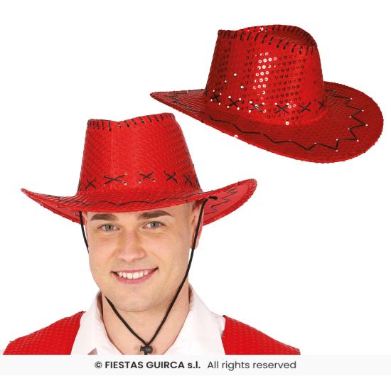Chapéu de cowboy com lantejoulas – Tamanho único