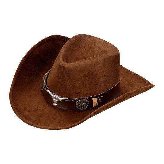 Chapéu de cowboy de imitação de couro luxuoso