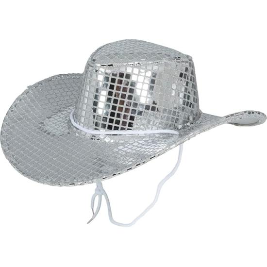 Chapéu de Cowboy Disco Prateado 80