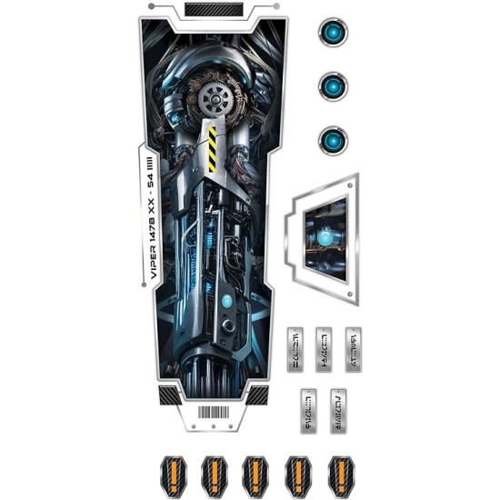 Tatuagem temporária futurista para o braço (14×30 cm) – Efeito biônico