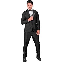 Terno de festa, preto, jaqueta e calça, showmen