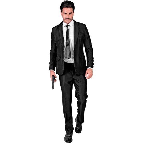 Terno de festa, preto, jaqueta e calça, showmen