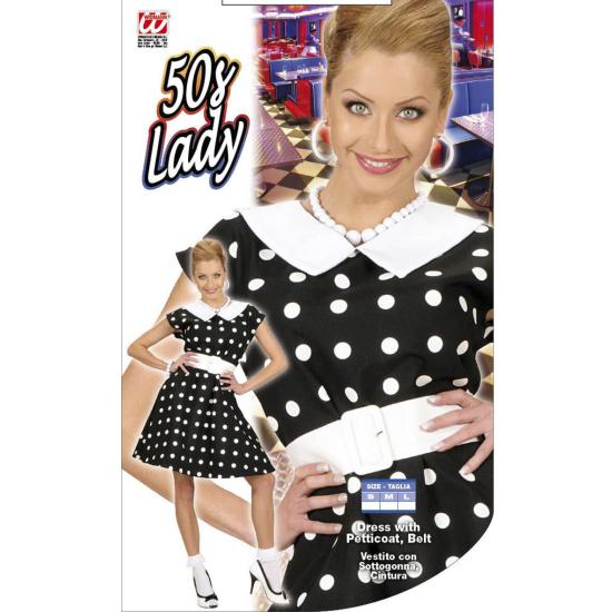 Vestido Preto Anos 50 para Adulto