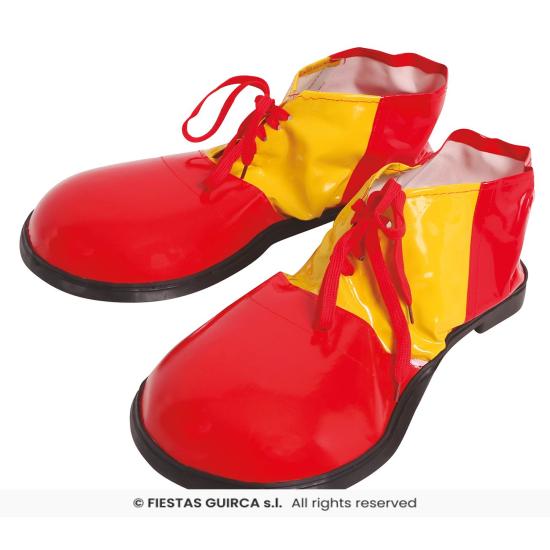Sapatos de palhaço extra vermelhos e amarelos