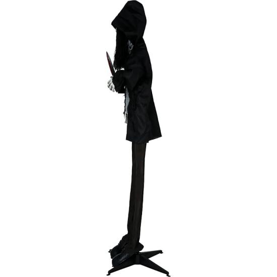 Assassino de Zumbis com Luz, Som e Movimento (180 cm) – Decoração de Halloween – Preto